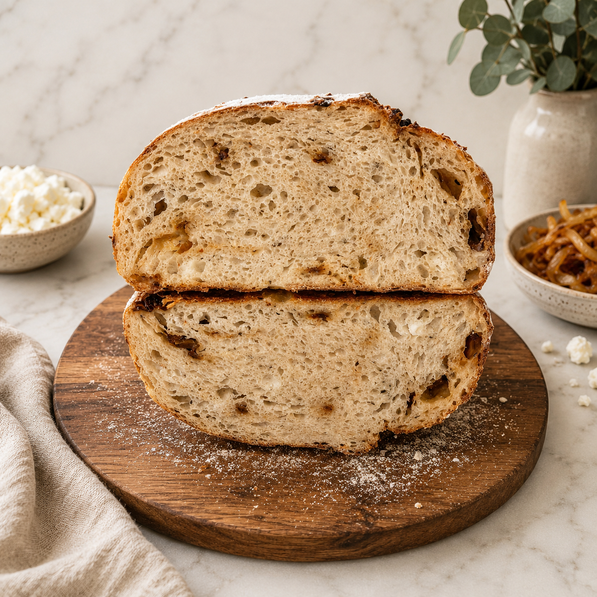 Caramelised Onion & (Goats Cheese or Parmesan) Sourdough